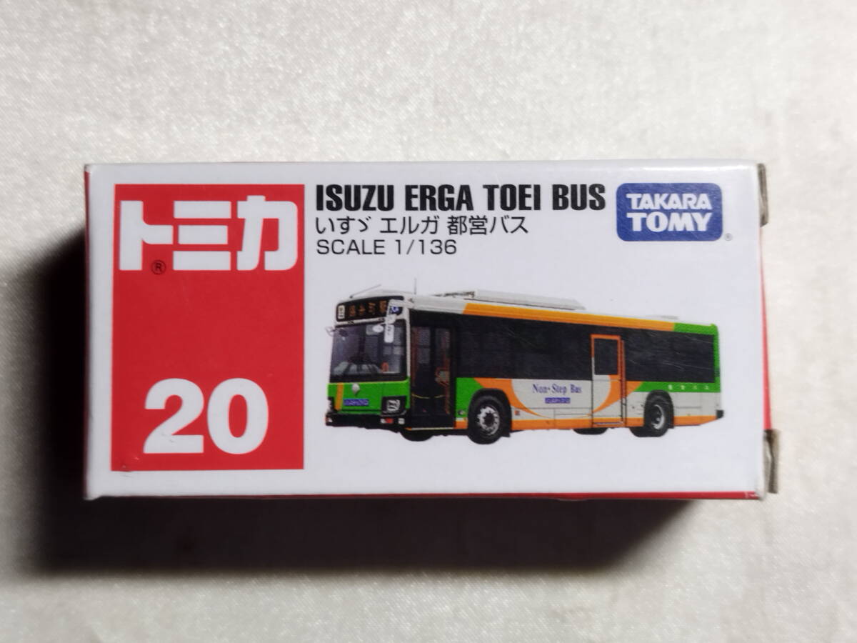 中古品 トミカ いすゞ エルガ 都営バス(ホワイト×グリーン×イエロー) No.20拍卖