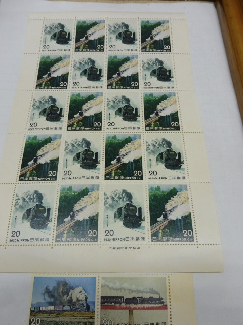 未使用20円切手SL(蒸気機関車)シリーズ|8620 C11、20枚 D51&C57-2枚ー22まい拍卖