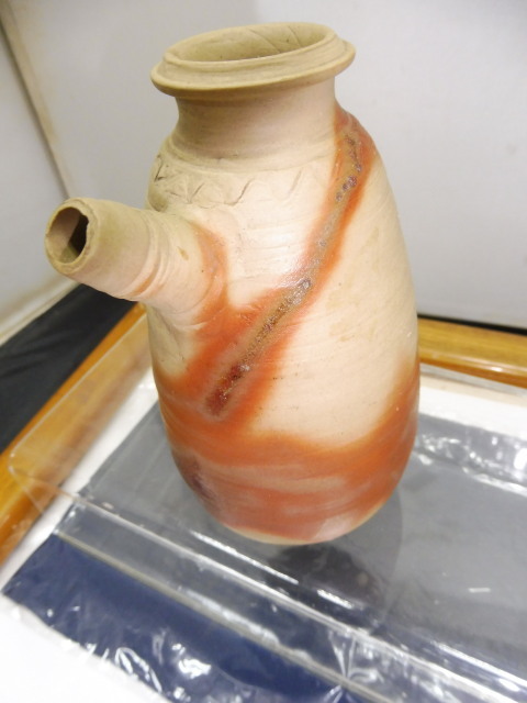 値下げ未使用 備前焼 水滴 陶印 二光一輪挿しにも、食卓に拍卖