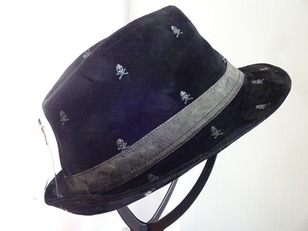 ∩ VEHICLE ∪ メンズ・レディース 黒色帽子 中折れハット サイズ57・5cm キャップ 帽子 スタイルハット拍卖