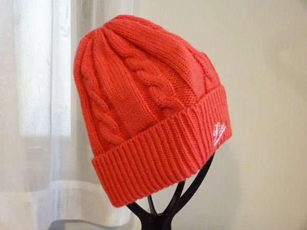 ÷ FILA ÷ フィラ タグ付 編み込みニット帽 ピンク色 ニット帽 サイズ56cm〜58cm キャップ 帽子 GOLF拍卖