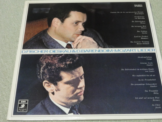 Fディースカウ モーツアルト 歌曲集 ピアノ バレンボイム 日EMI 美品拍卖