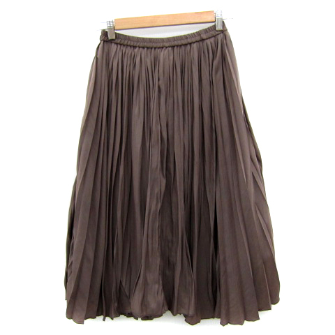 ロッソ ROSSO アーバンリサーチ プリーツスカート ロング丈 無地 F ブラウン 茶 /SY21 レディース拍卖