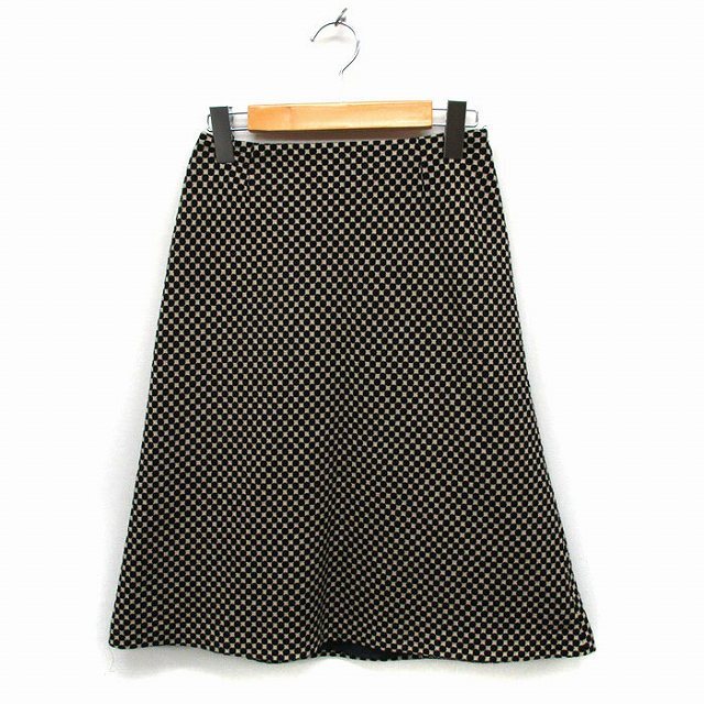 ボールジー BALLSEY トゥモローランド ドット柄 フレアスカート ひざ丈 ウール 36 ブラック 黒 /FT20 レディース拍卖