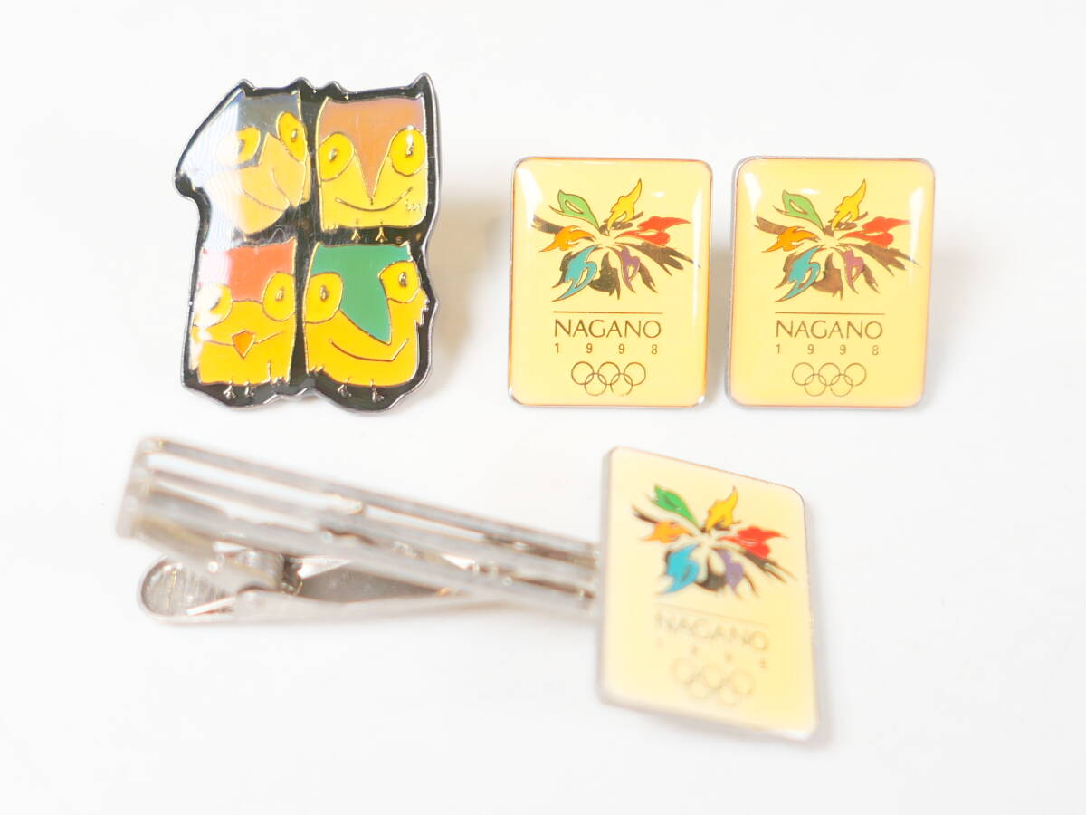 ♪中古★1998年 長野オリンピック ピンバッジ タイピン 4点セット拍卖