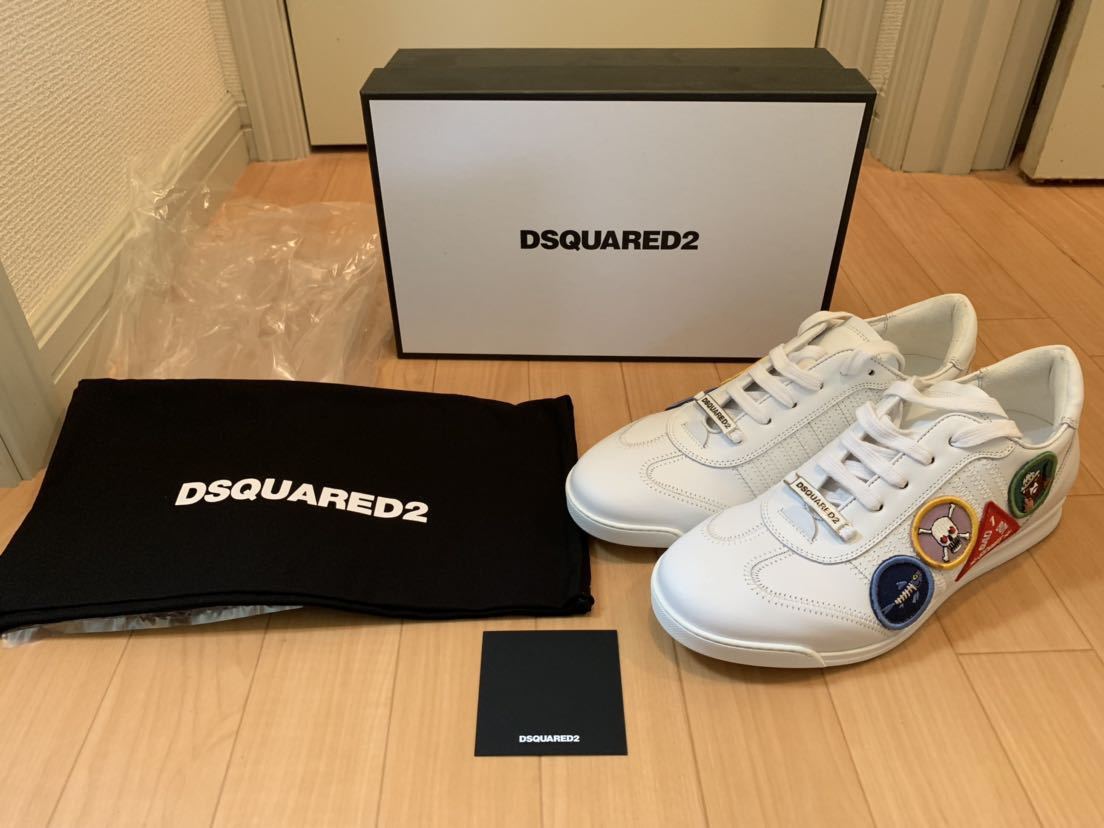 42 27cm DSQUARED2 ディースクエアード ディースク ワッペン スニーカー 42 27cm 新品拍卖