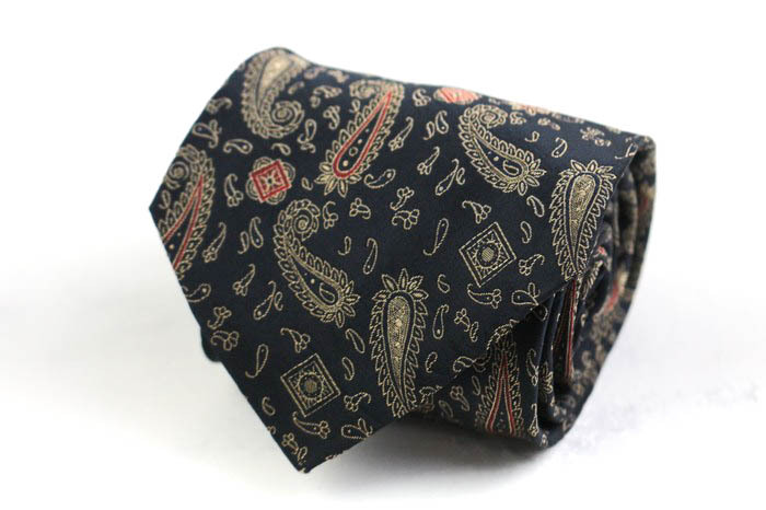 ステファノリッチ ブランド ネクタイ 総柄 ペイズリー 幾何学模様 シルク PO メンズ ネイビー STEFANO RICCI イタリア高級ブランド拍卖