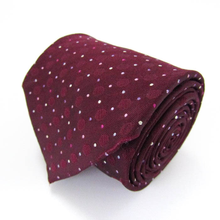 コムサメン ブランド ネクタイ ドット柄 シルク 日本製 PO メンズ ワインレッド COMME CA MEN拍卖