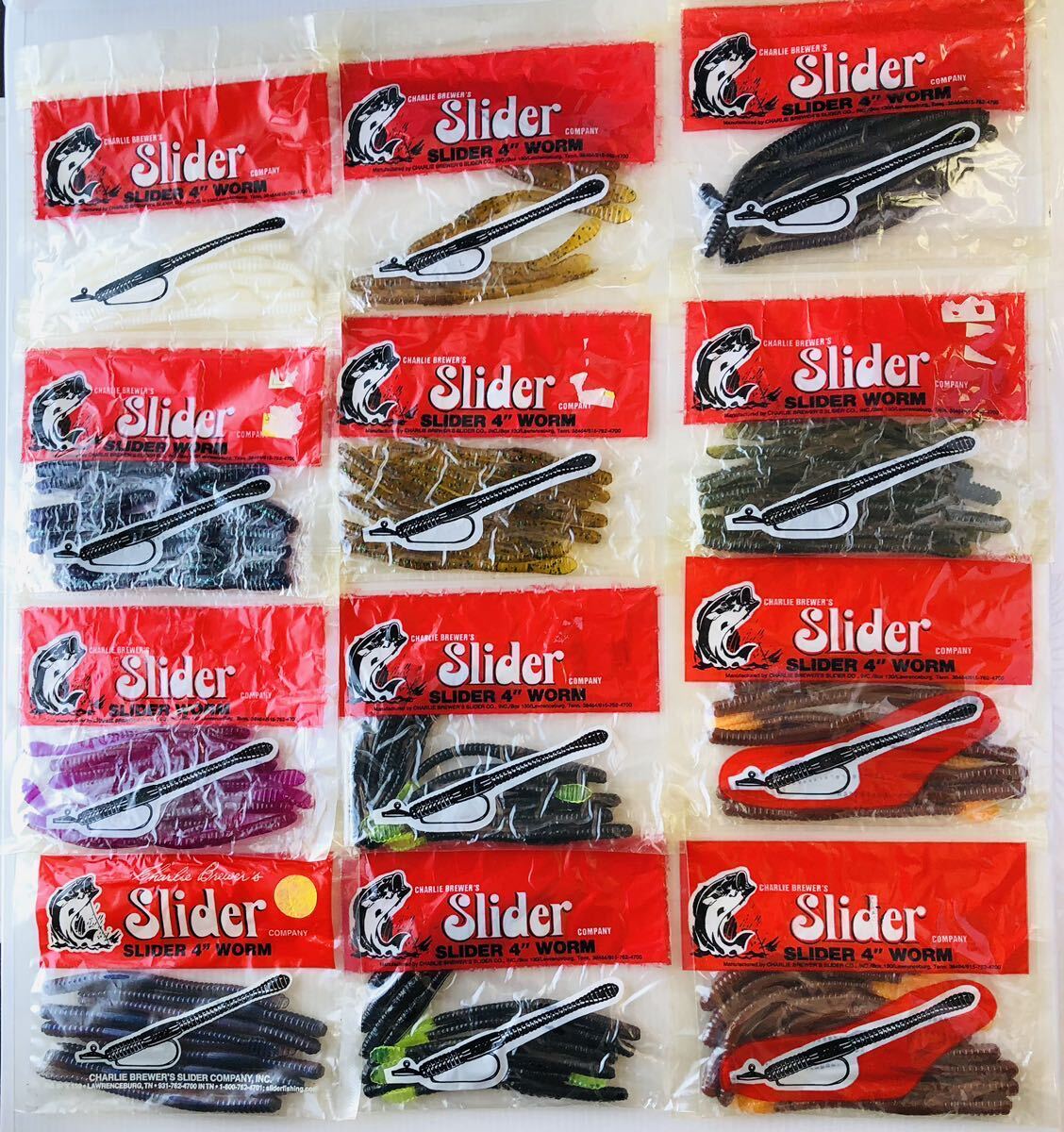 スライダーワーム 4インチ 12袋 ( SLIDER slider バス釣り ワーム )拍卖