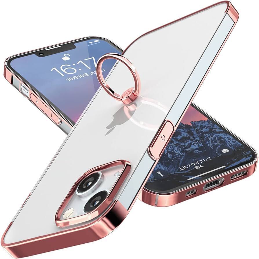 d-244Segoi iPhone 13 Mini ケース リング付き スタンド機能透明 PC 落下防止 フィルムを剥がしてお使いください。今だけ予備のリング付き拍卖