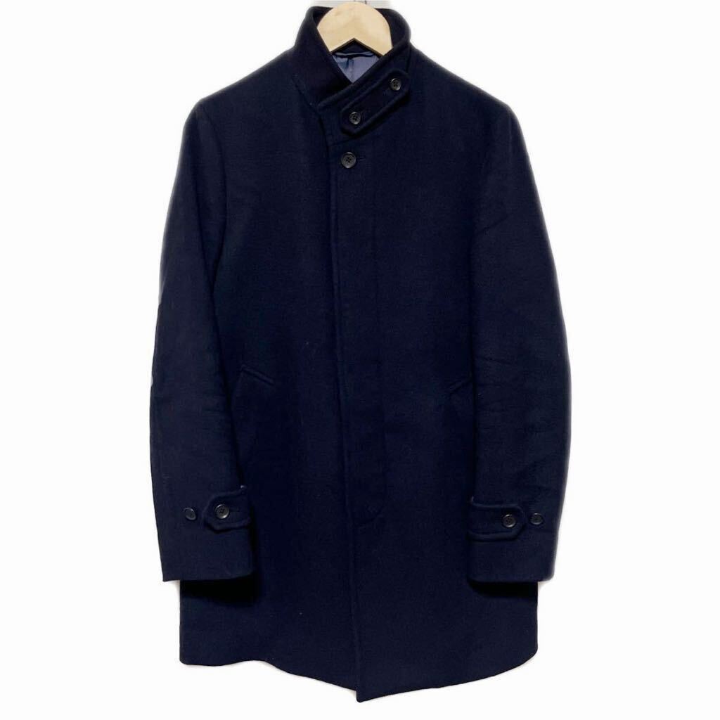 FA94hh green label relaxing グリーンレーベルリラクシング サイズM スタンドカラーコート メンズ ユナイテッドアローズ メリノウール 紺拍卖