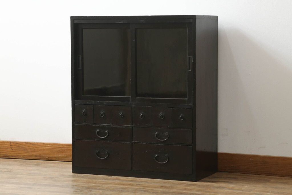 R-072813 和製アンティーク 薬箪笥リメイク 年月を重ねた味わいが魅力の収納棚(戸棚、飾り棚、引き出し、キャビネット)(R-072813)拍卖