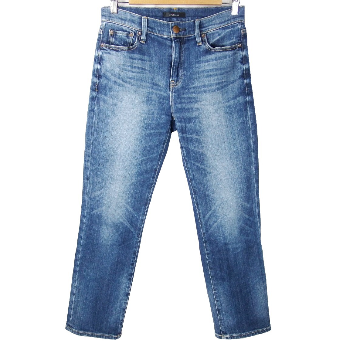 ■23区 DENIM / レディース / オンワード樫山 / インディゴ ウォッシュ加工 / ボーイフレンドフィット ストレッチ デニムパンツ size 38拍卖