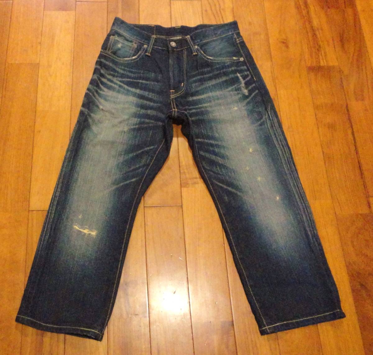 ■EDWIN■エドウィンのダメージ加工クロップドデニム(ジーンズ)■593RV・W28拍卖