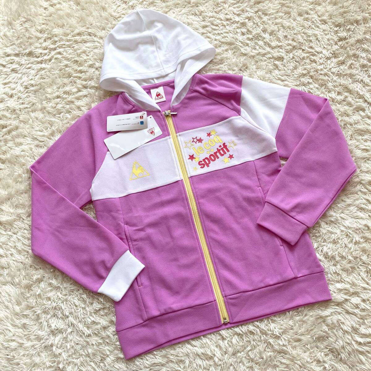 新品 未使用 le coq sportif ルコック スポルティフ パーカー ジャケット 上 紫 150cm ガールズ 女の子 春夏 ジャージ パープル拍卖