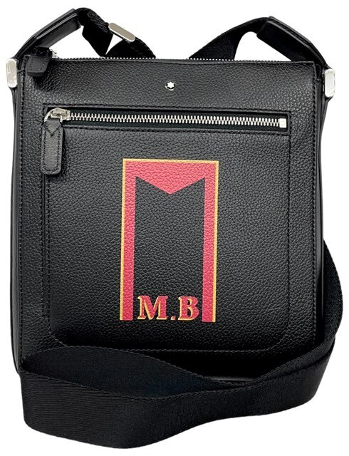 モンブラン ショルダーバッグ マイスターシュテュック スモールエンベロープ プリント ブラック 黒 MONTBLANC 【中古】拍卖