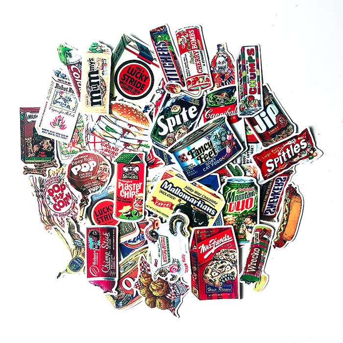 75枚 ステッカー 食べ物 お菓子 防水 耐水 シール 詰め合わせ 0287拍卖