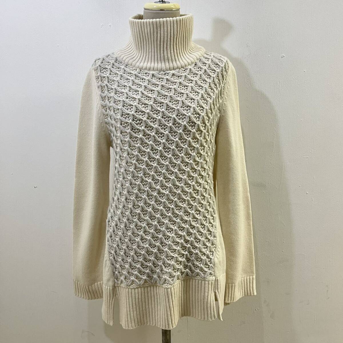 LORENA ANTONIAZZI イタリア製 ウールカシミヤニット 極上素材 ハイネック デザイン 希少 ロレーナアントニアッツィ【送料一律/同梱可能】N拍卖