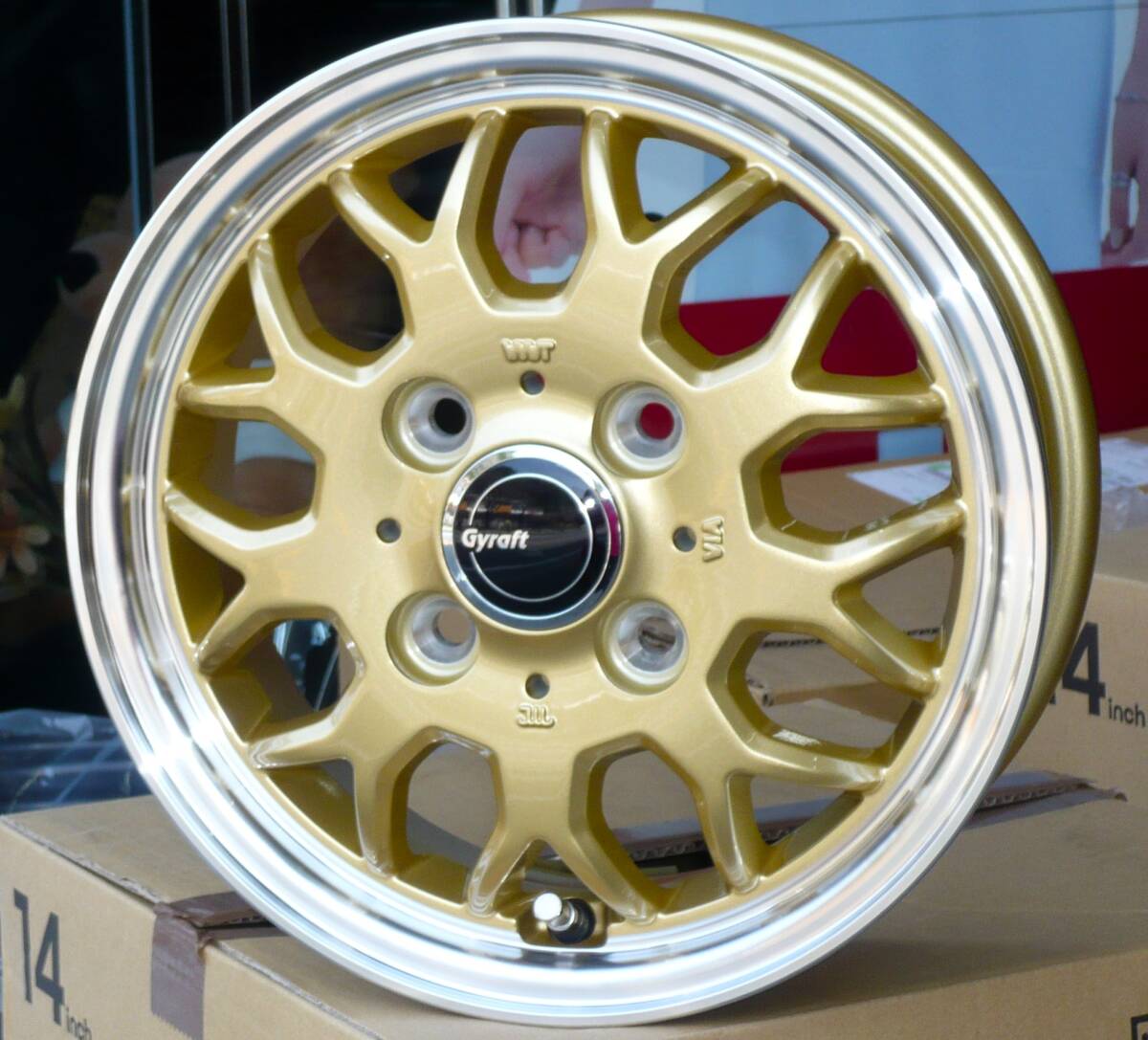税込! S700V/S710V系 ハイゼット・カーゴ用ホイール 「GYRAFT-9M」GLD 新品1台分拍卖