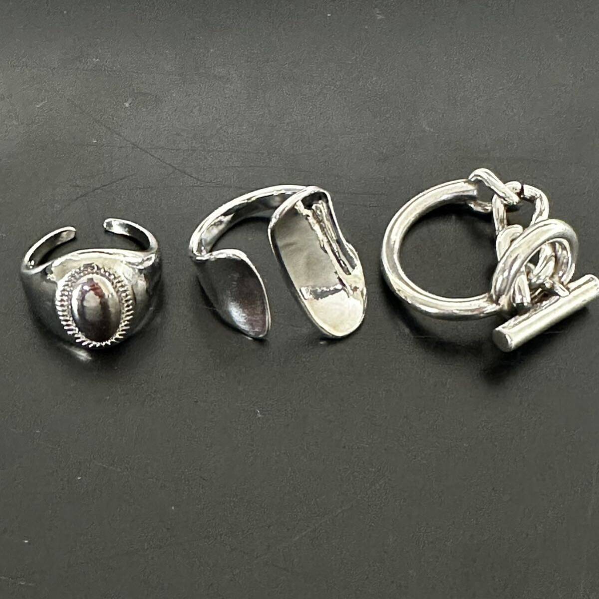 【新品未使用】シルバー925 リング 指輪 3個セット メキシカンジュエリー拍卖