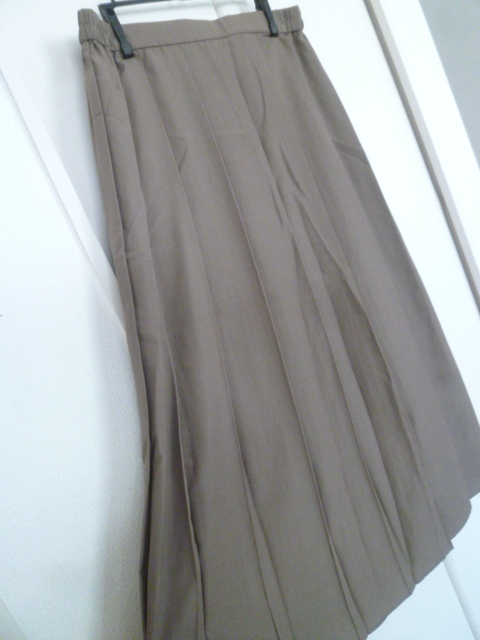 UNIQLO/ユニクロ◇茶系太いプリーツロングスカートL/ブラウン系◇SK630拍卖
