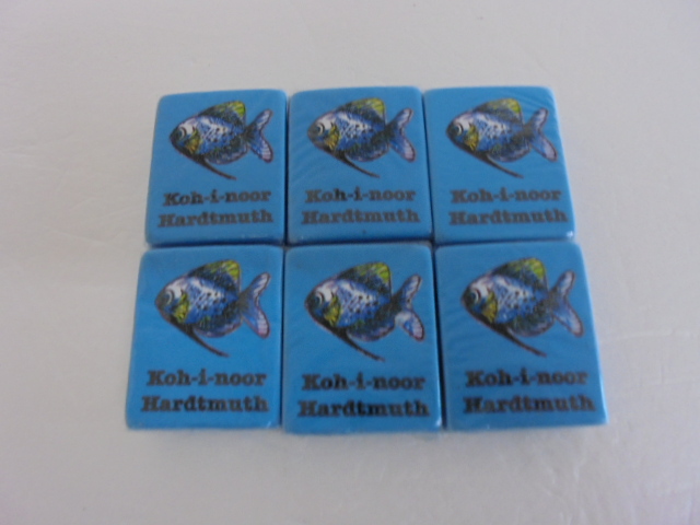 【KCM】□kohi-4-6s★長期保管品★KOH-I-NOOR コヒノール 消しゴム フィッシュ 魚 6個セット 約35×28×10mm拍卖