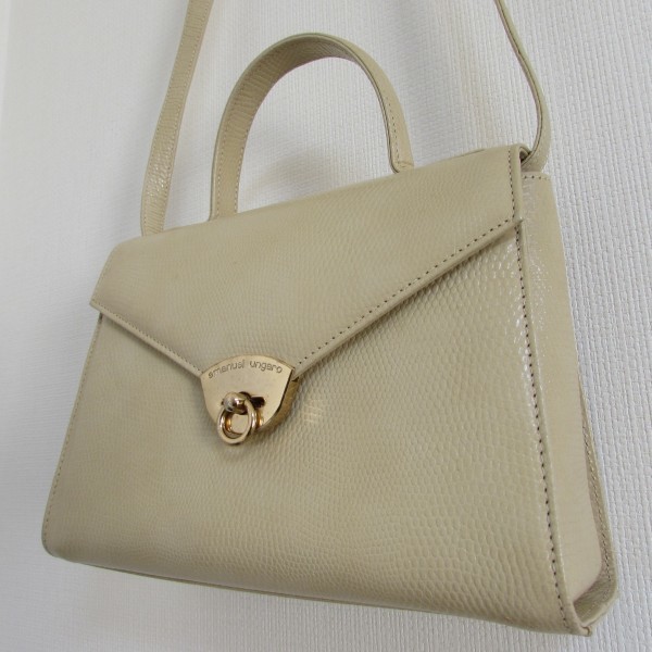 【中古】送料無料 UNGARO ungaro paris バッグ カバン 牛革 2WAY レザー ショルダーバッグ ハンドバッグ ウンガロ拍卖