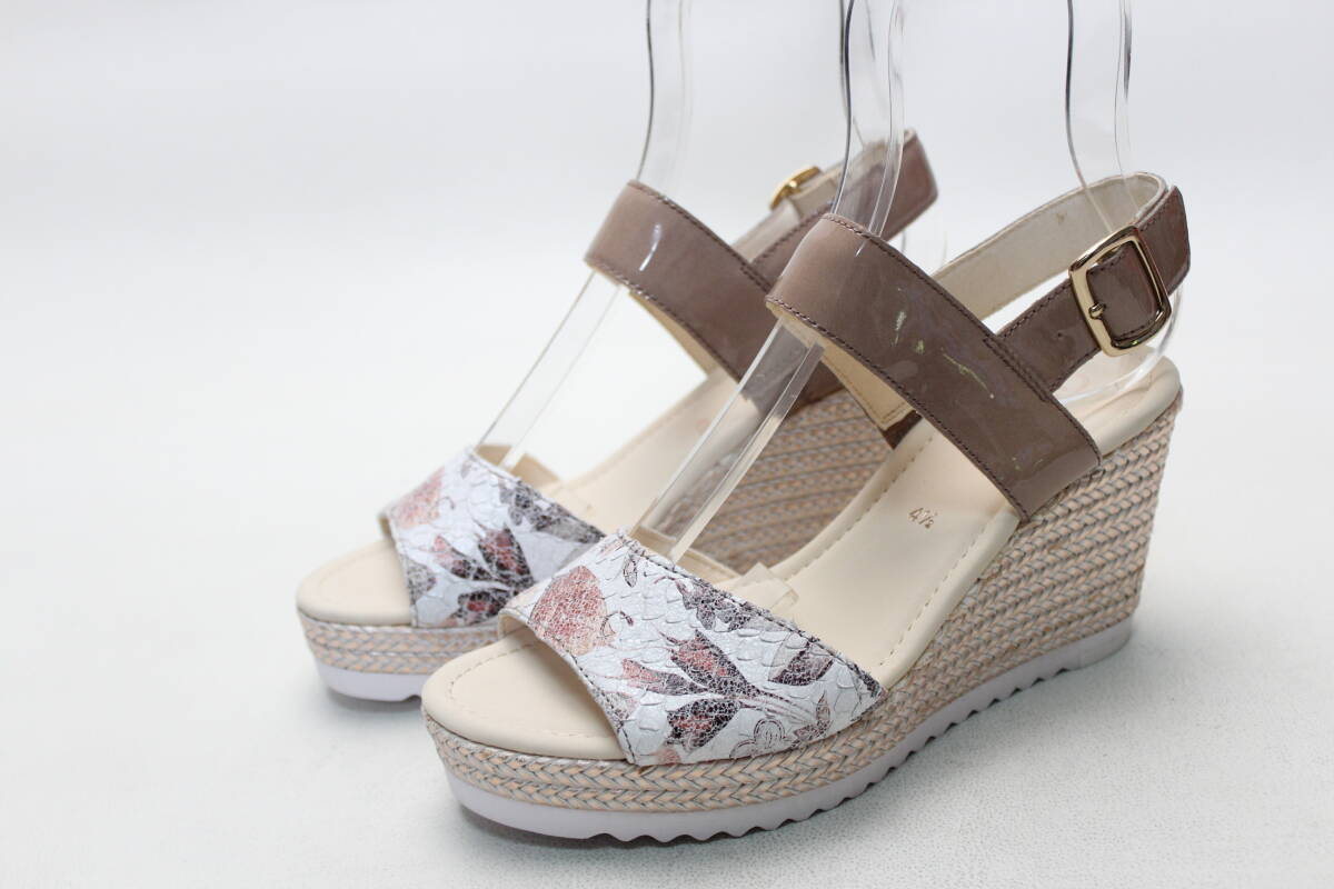 新品♪Gabor ガボール 本革ウエッジサンダル(4半)拍卖
