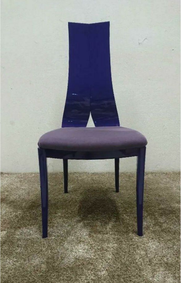 IDC大塚家具取扱 松創 高級 彩 ハイバック ダイニングチェア 紫 ダイニングチェア 定価41万円拍卖
