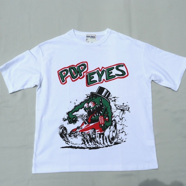 Mサイズ POPEYES ポップアイズ POPSVILLE EASY S/S Tシャツ ホワイト ホットロッド拍卖