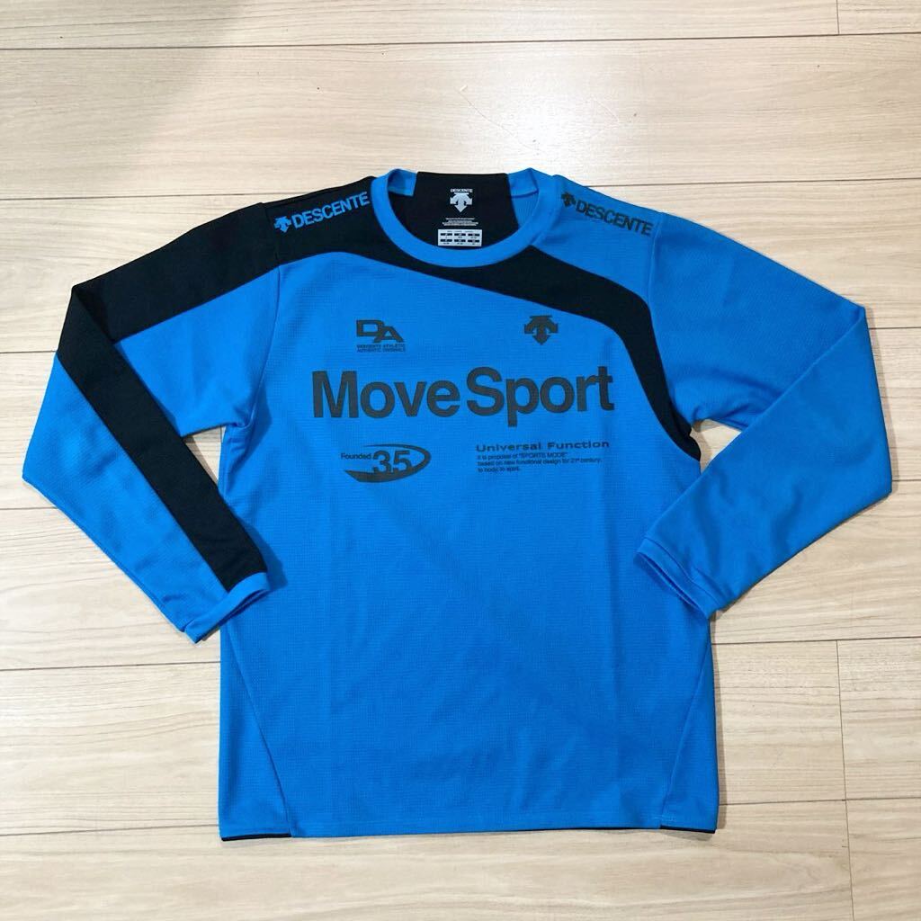 DESCENTE デサント MOVE SPORT ムーブスポーツ 長袖シャツ ロンT ランニングウェア トレーニングウェア Sサイズ 水色 黒拍卖