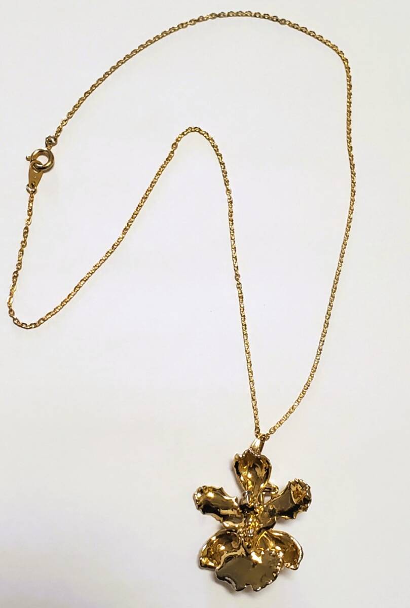 金メッキ ブローチ ペンダントトップ ネックレス レディース 41㎝ 6,5g 美品拍卖