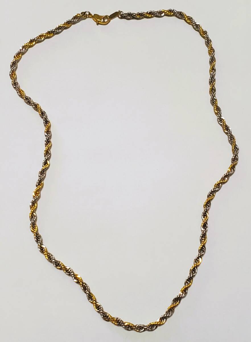 ネックレス シルバーカラー&ゴールドカラー 男女兼用 48㎝ 16g 美品拍卖