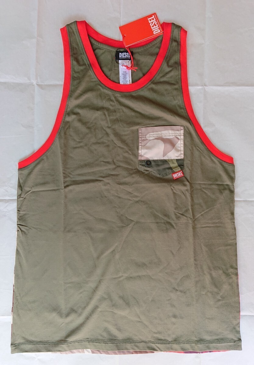 ★新品 DIESEL ディーゼル タンクトップ BMOWT LOCOARM CY Tank メンズ ビーチウェア 迷彩 カモフラ カーキ L拍卖