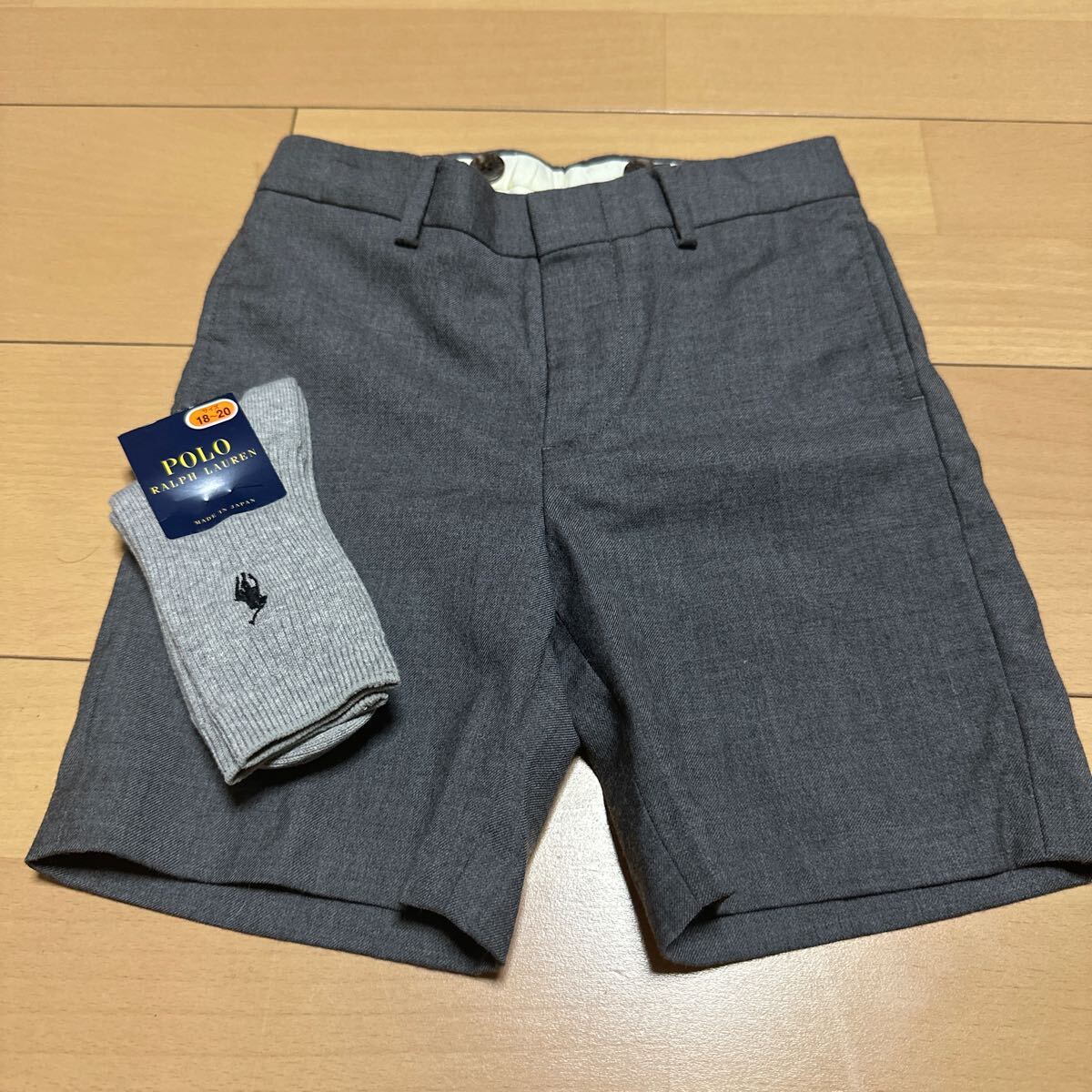 【返品不可】ポロラルフローレン ショートパンツ(2回着) サイズ4 靴下(未使用)サイズ18〜20cm セット イタリア製 池袋東武購入幼児拍卖