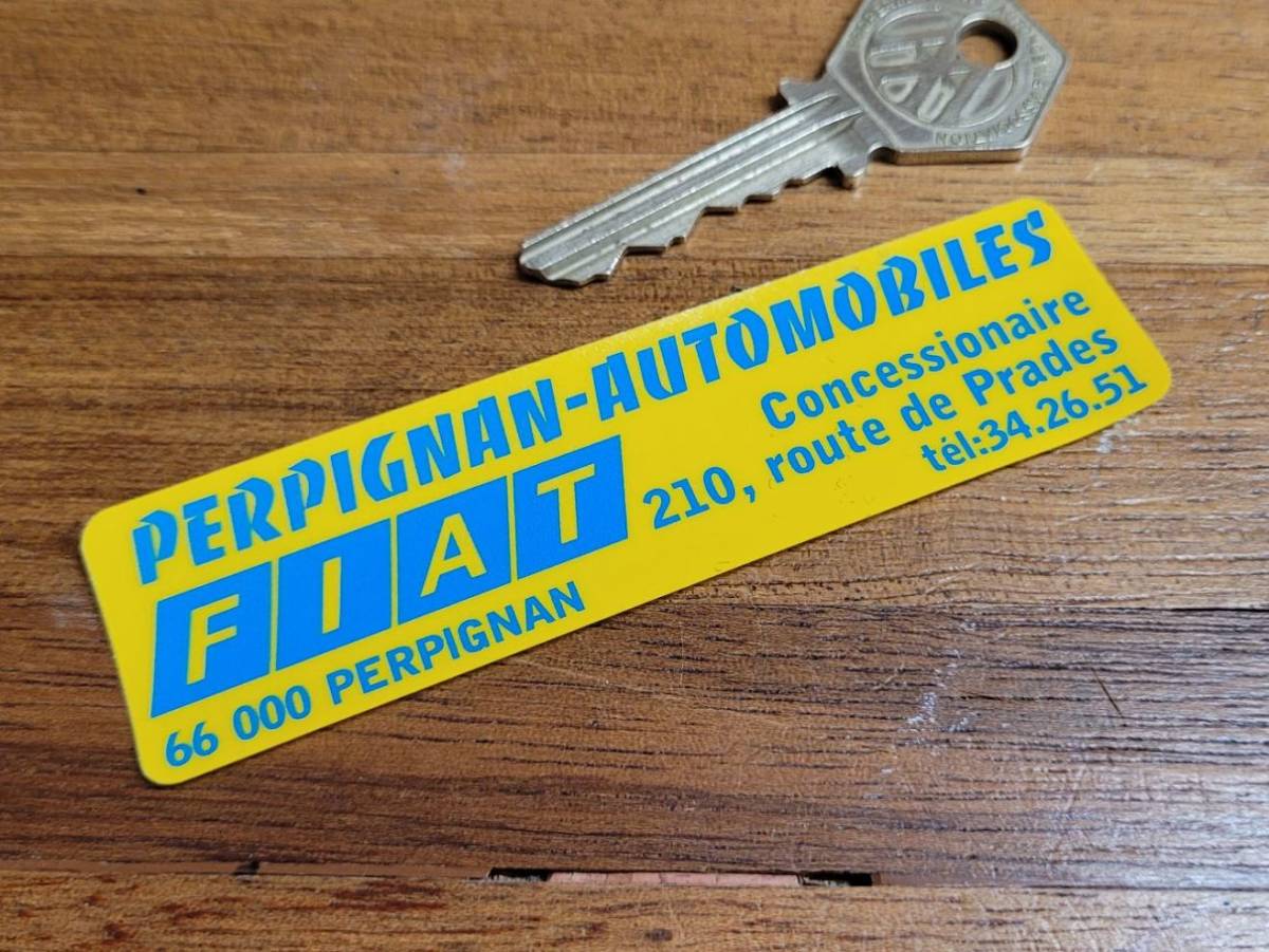 ★送料無料★FIAT フィアット 窓用 ステッカー デカール イエロー 100mm × 27mm拍卖