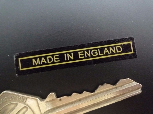 送料無料 Made in England イングランド ステッカー 50mm x 9mm ゴールド&クリア拍卖