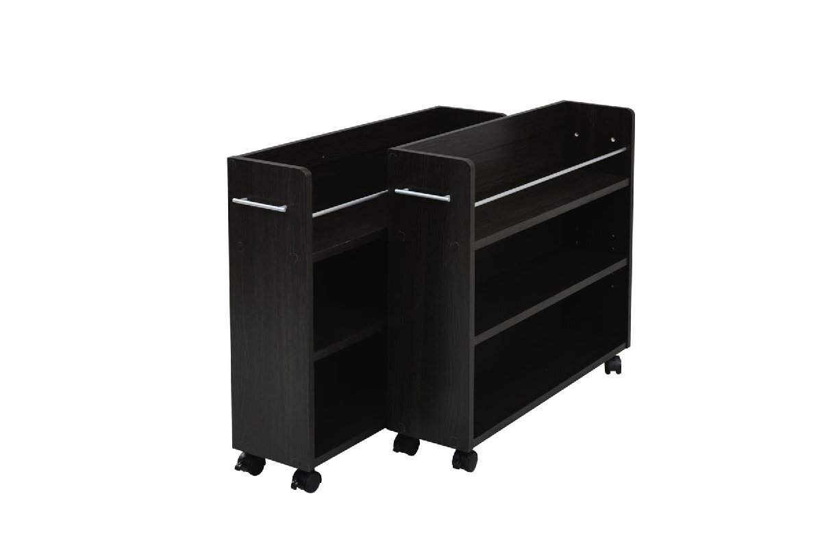 クローゼット用本棚 幅19.5 奥行78.5 CLOSET RACK ダークブラウン 2個組拍卖