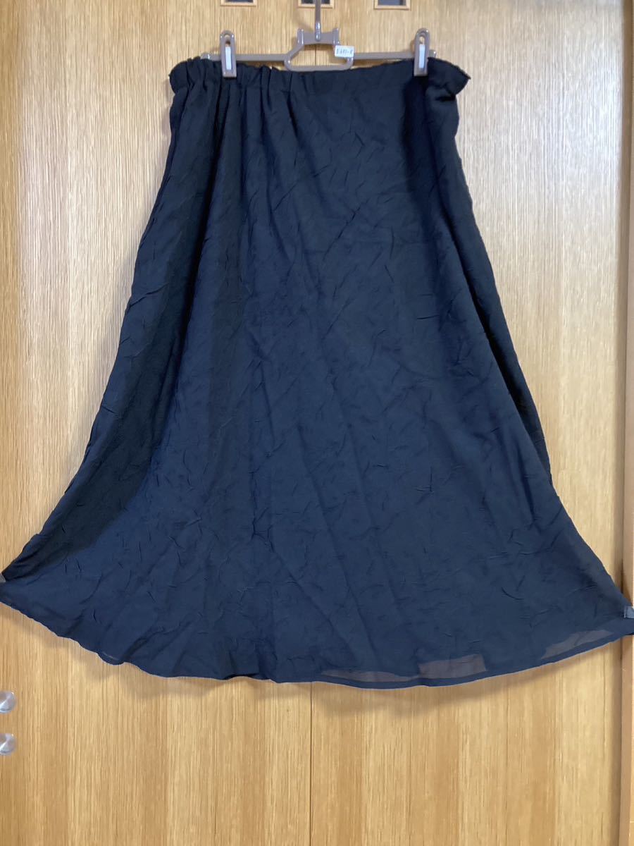 未使用 ★ ロング スカート シワ加工 3L ウエスト 総ゴム ★ E651-1〜4拍卖