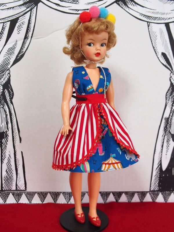 Doll Dressing♪ハンドメイド タミーちゃんサイズお洋服セット人形/アウトフィット/衣装/ワンピース/ドレス/レトロ/ドール服/tammy/小物拍卖