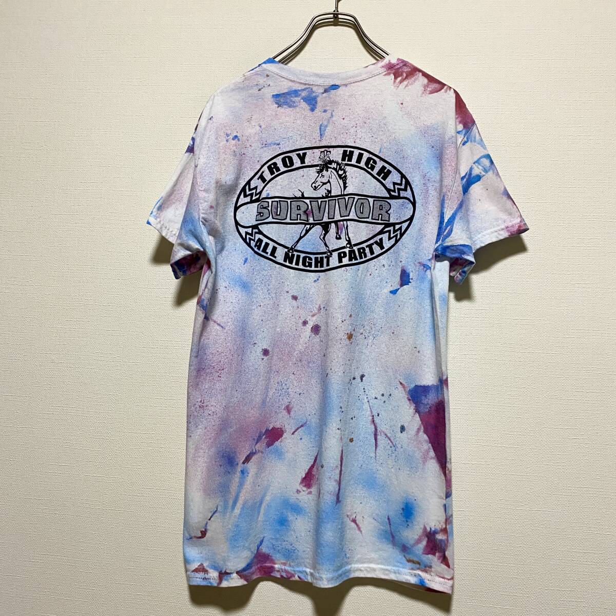 アメリカ古着 タイダイ 半袖 Tシャツ 馬 アニマル プリント Mサイズ GILDAN ギルダン コットン 【I247】拍卖