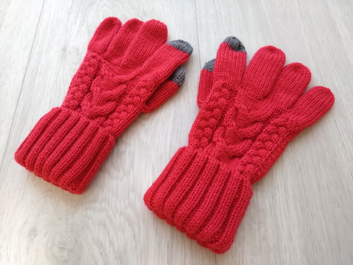 極美品★GAPKIDS★ニット手袋★キッズSサイズ★ケーブル編み/折り返しリブ★ニットグローブ★ギャップキッズ★小学生低学年サイズ拍卖