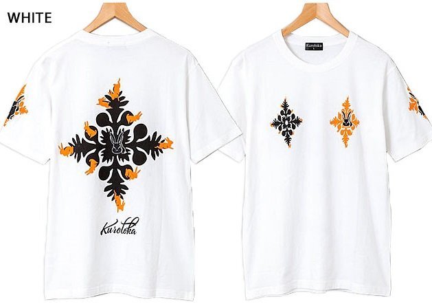 黒菟華「隠れ黒菟華」半袖Tシャツ◆LIN ホワイトXXLサイズ AL-758009 和柄 和風 兎 ウサギ拍卖