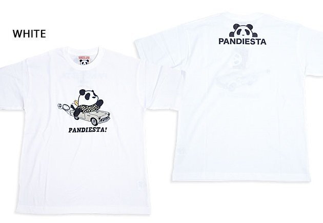 オープンカーパンダ半袖Tシャツ◆PANDIESTA JAPAN ホワイトXLサイズ 554321 パンディエスタジャパン ユニセックス拍卖