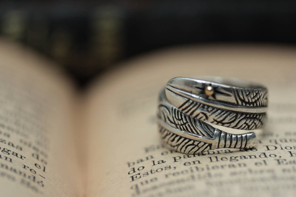 *silver925 feather&sun mark リング拍卖