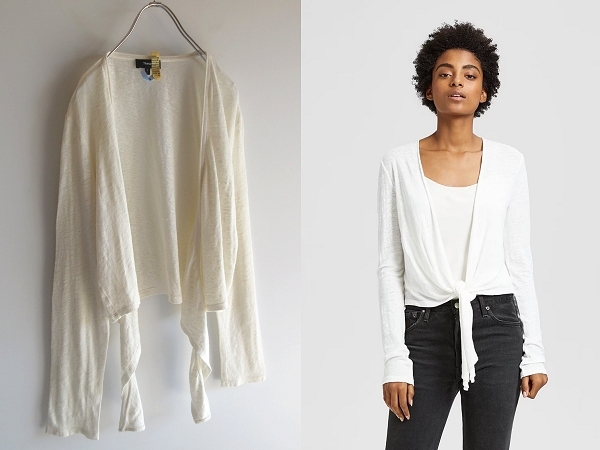 Theory セオリー 2018SS LINEN.KNIT WRAP.CARDI リネンニット トッパーカーディガン S エクリュ拍卖