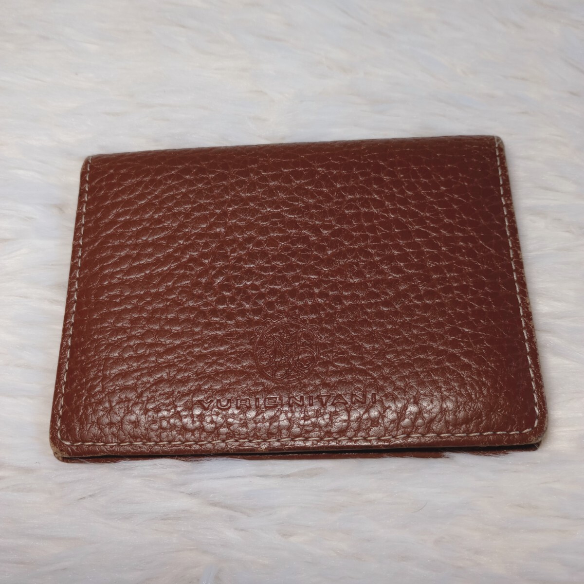 YURIE NITANI パスケース 名刺入れ 定期入れ レザー カード入れ ブラウン 二谷友里恵拍卖