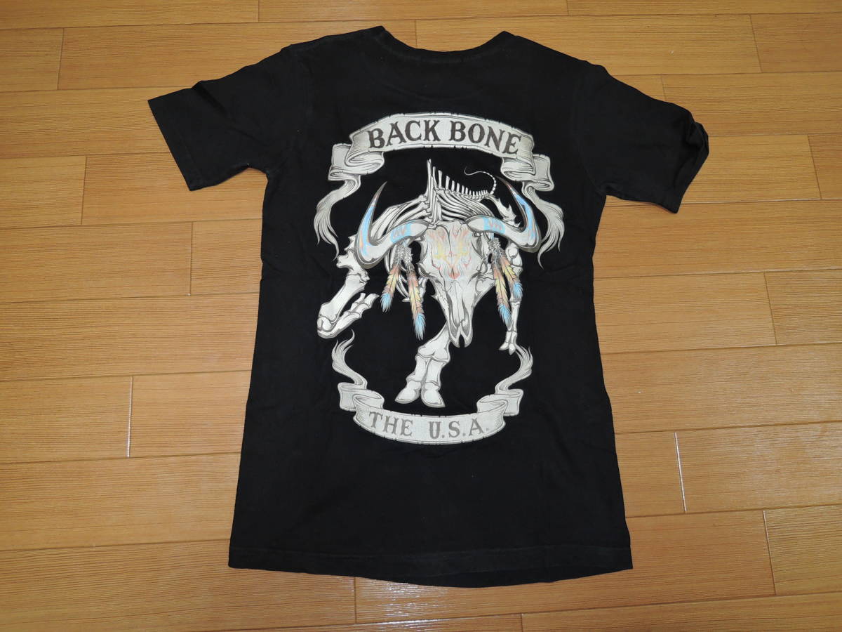バックボーン BACKBONE カットソー S 黒 Tシャツ 干支 ボーン 背ロゴ/拍卖