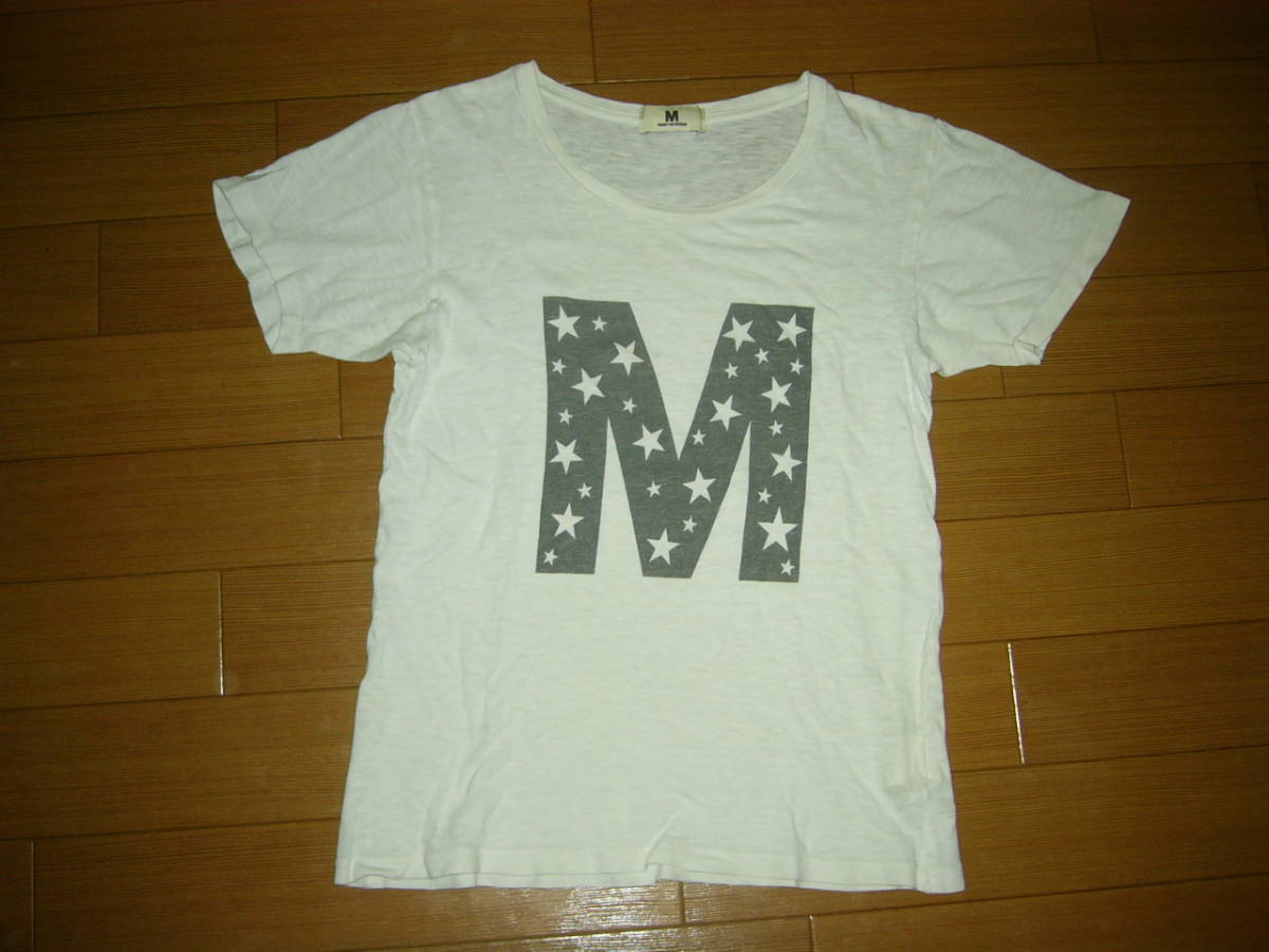 M エム Tシャツ S 白 カットソー ☆星柄 ロゴ TMT / M THANK YOU FRIENDS拍卖