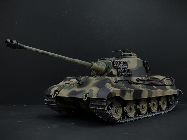 【塗装済み完成品戦車ラジコン】激レア 入手困難! Heng Long 2.4GHz Ver.7.0 1/16 キングタイガー 3888A-1 Upgrade メタルキャタピラ仕様拍卖